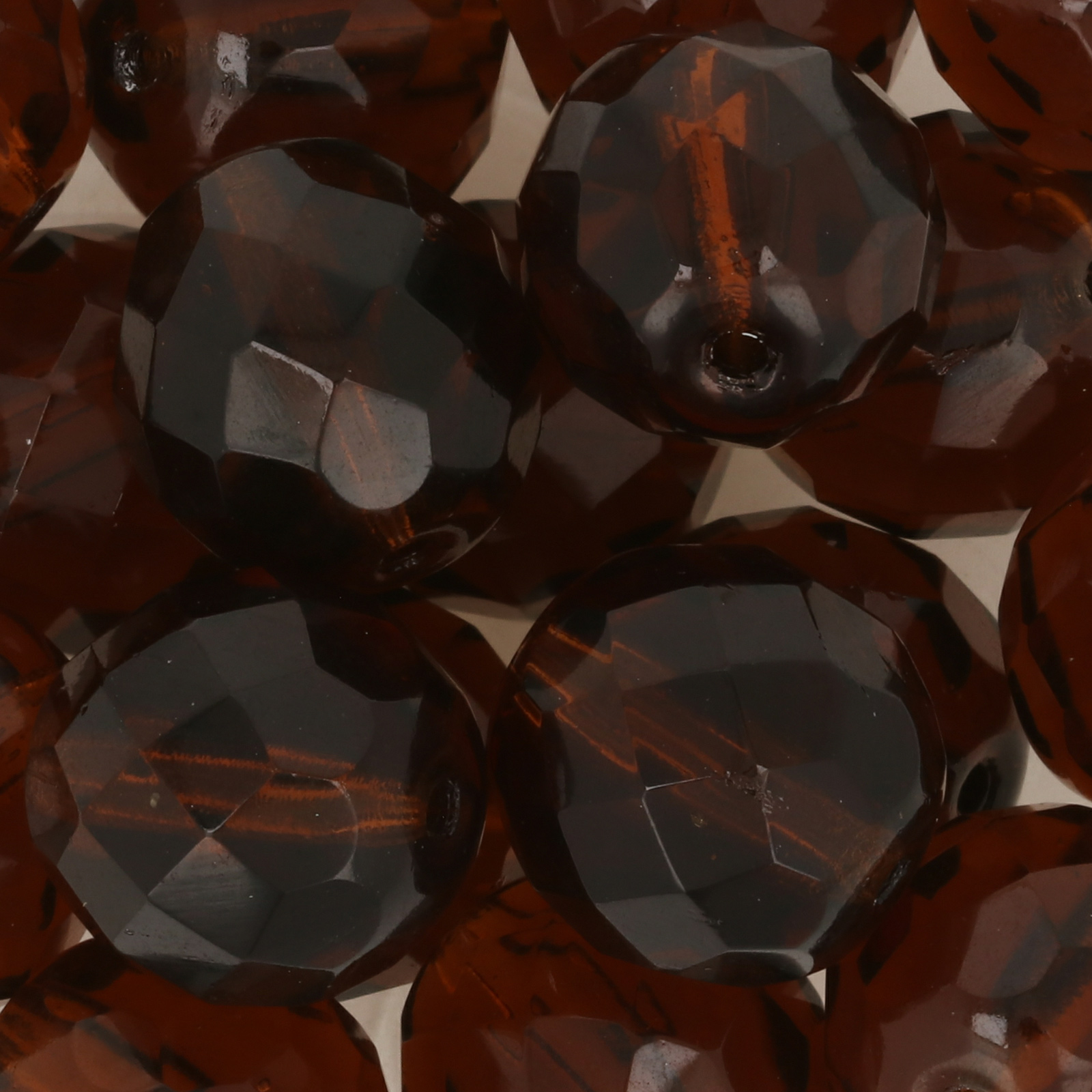 böhmische glasschliffperlen smoky topaz 12mm | 5st