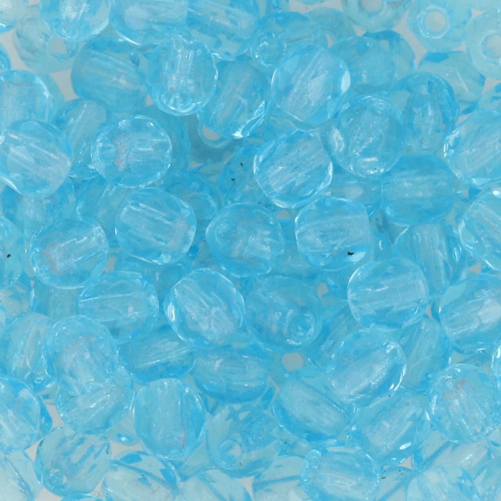 czech fire-polished round beads aquamarine 3mm | 50pc