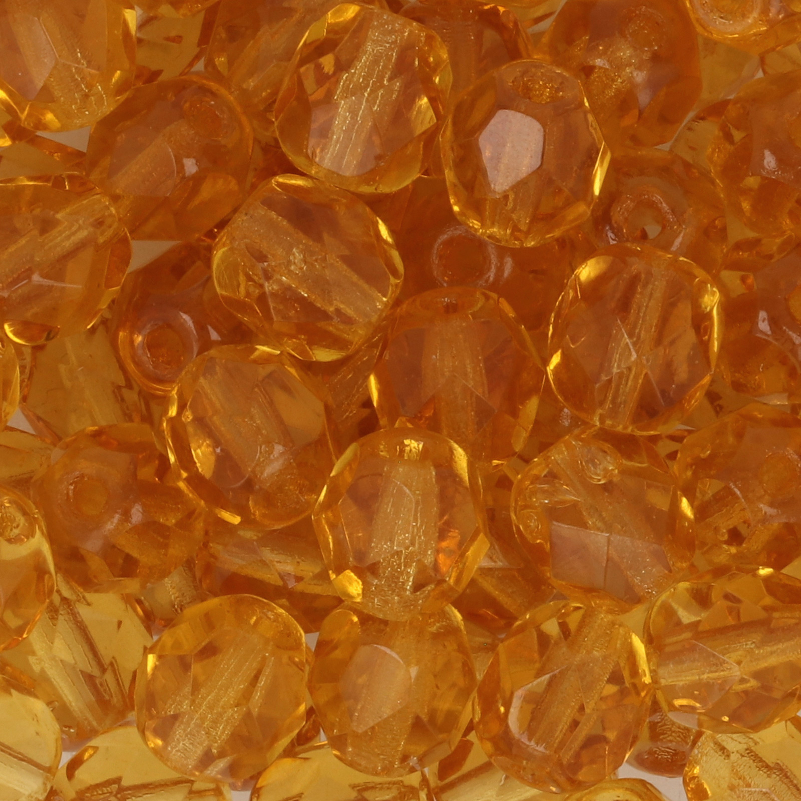 czech fire-polished round beads topaz 6mm | 25pc