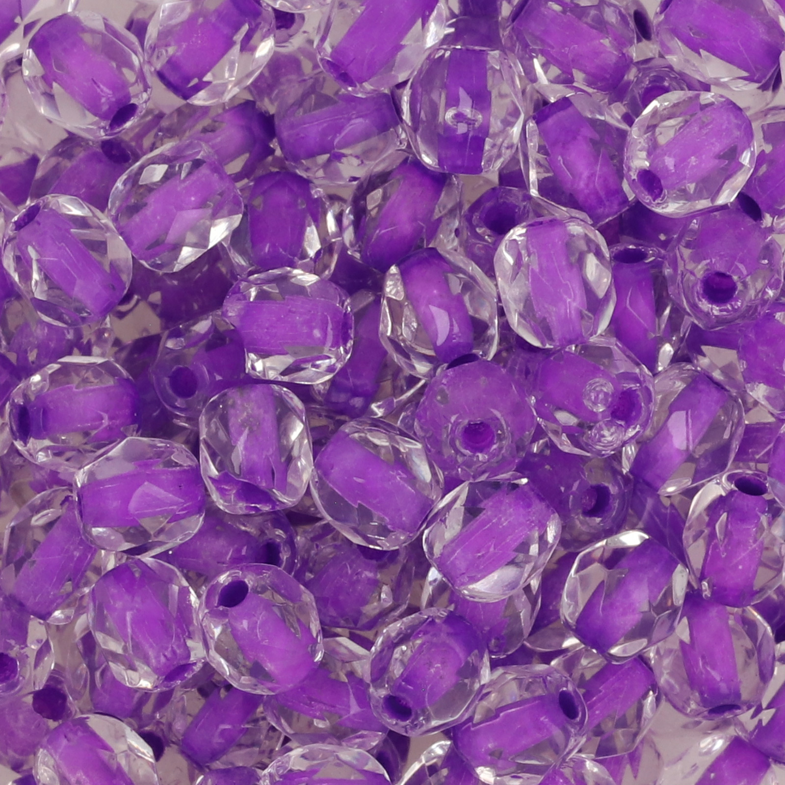 böhmische glasschliffperlen violet lined crystal 4mm | 50st