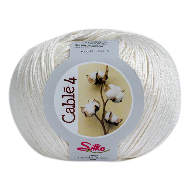 silke cablé 4 - white (911) -100gr (205mt) | 1pc