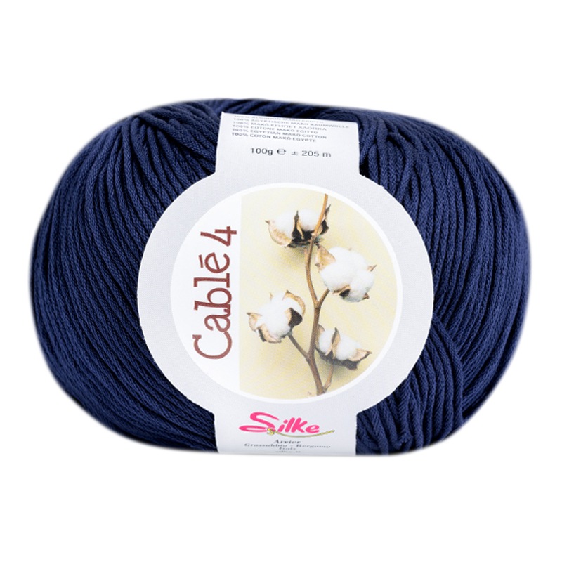silke cablé 4 - navy blue (3) -100gr (205mt) | 1pc