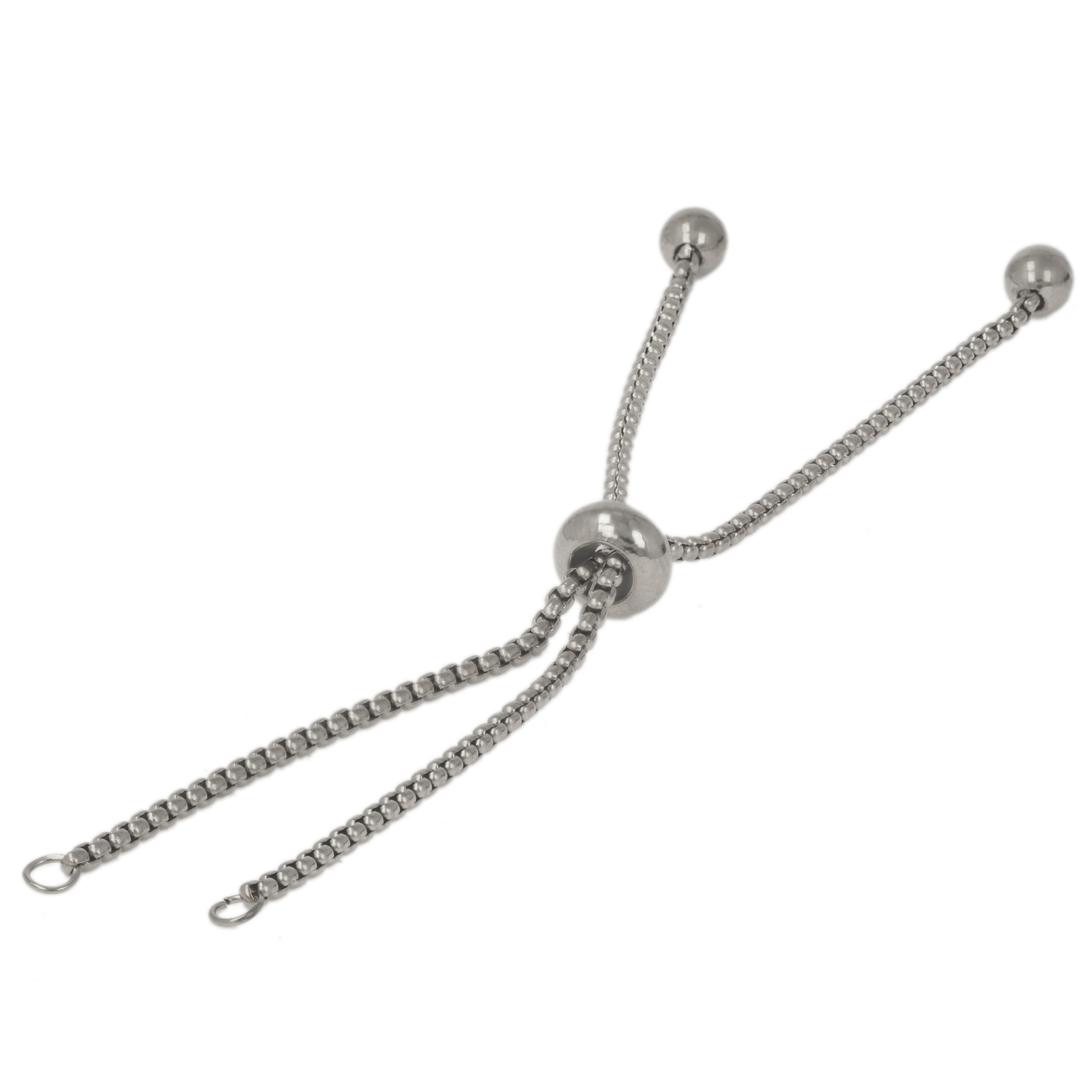 stainless steel sliding adjustable clasp roundelle 8x4mm chain extender 10cm | 1pc