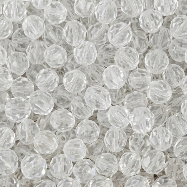 czech fire-polished round beads matte crystal 6mm | 25pc