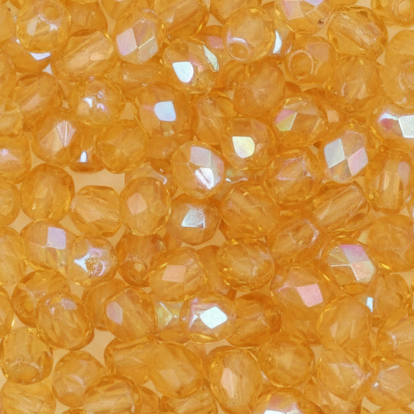 böhmische glasschliffperlen medium topaz ab 3mm | 50st
