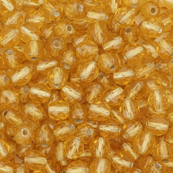 böhmische glasschliffperlen silver lined topaz 4mm | 50st