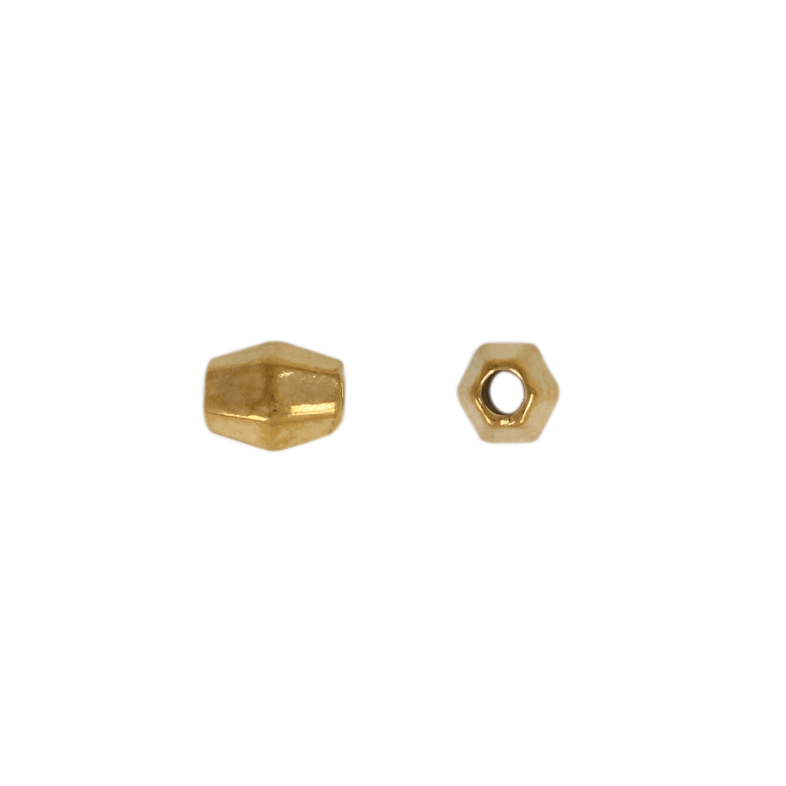 gold plated stainless steel spacer bicone bead 5x3mm - hole 1mm | 8pc