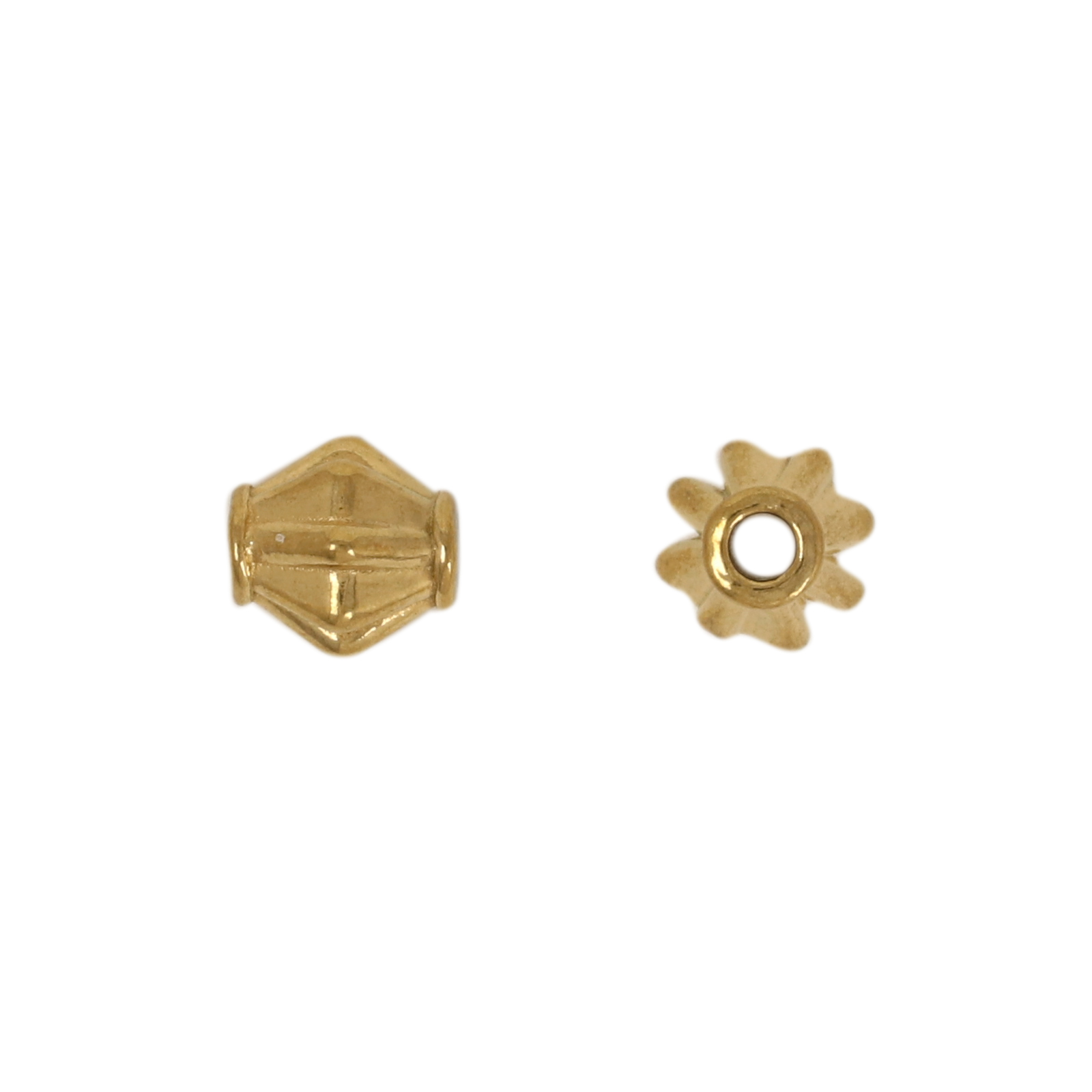 gold plated stainless steel spacer bicone bead 6mm - hole 1,5mm | 8pc