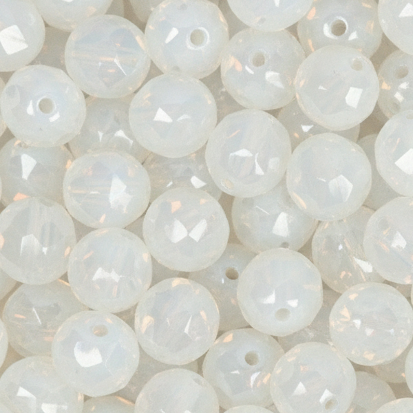 böhmische glasschliffperlen milky white 8mm | 25st