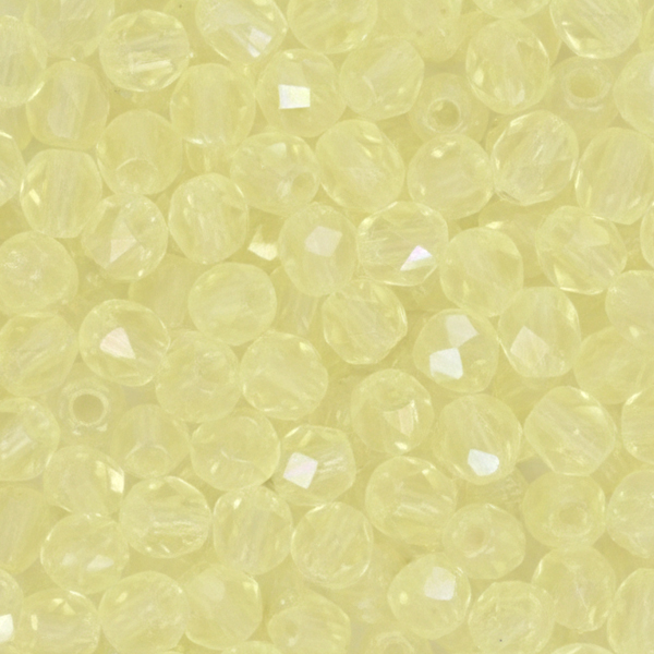 czech fire-polished round beads jonquil 3mm | 50pc