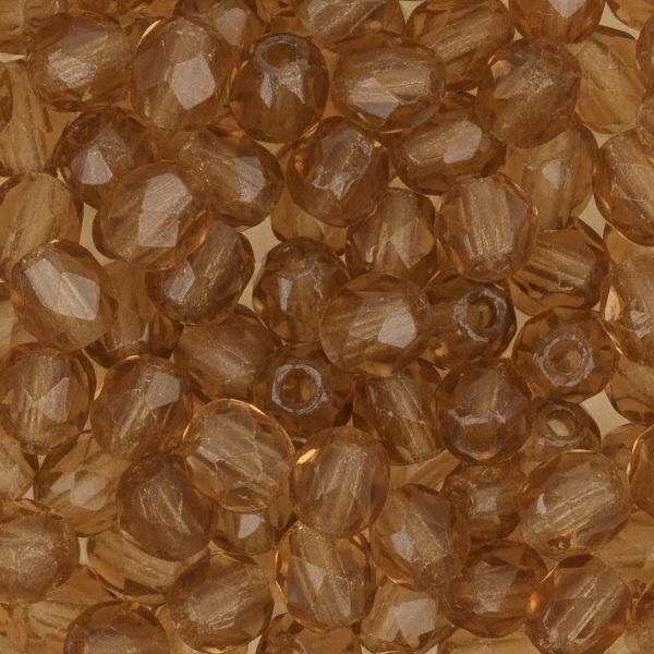 böhmische glasschliffperlen smoky topaz 3mm | 50st
