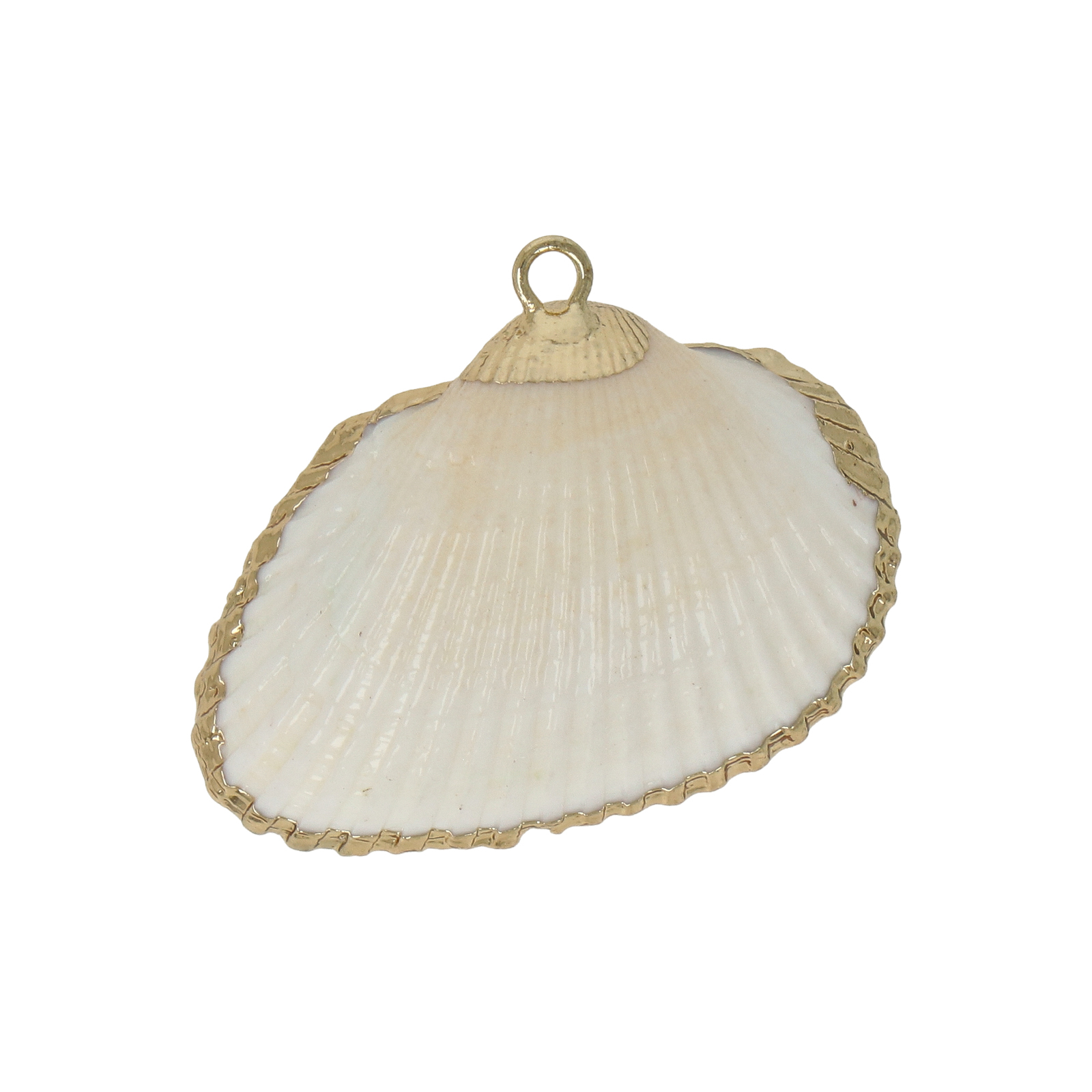 natural shell pendant gold plated 26x17mm | 2pc