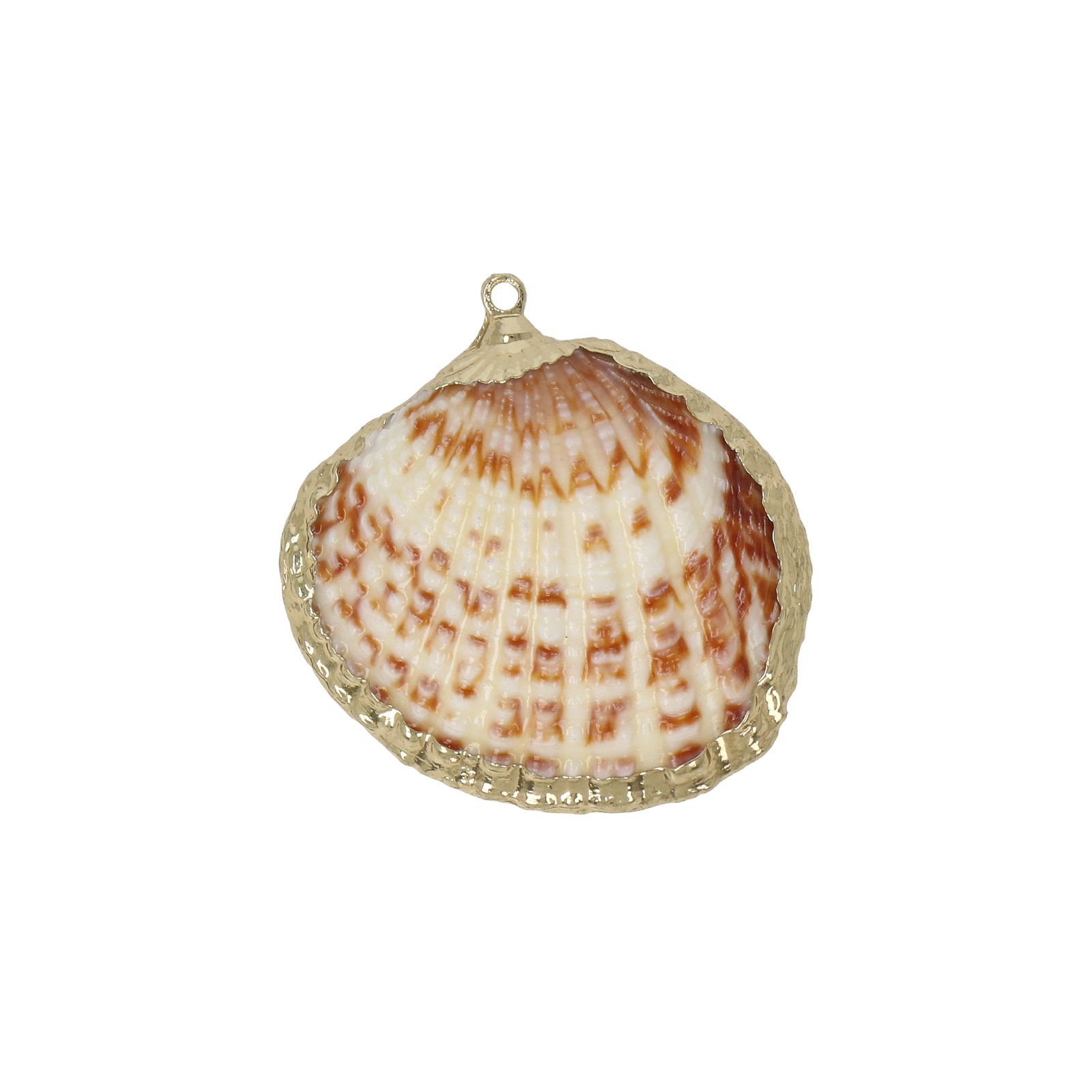 natural shell pendant gold plated 24x20mm | 2pc