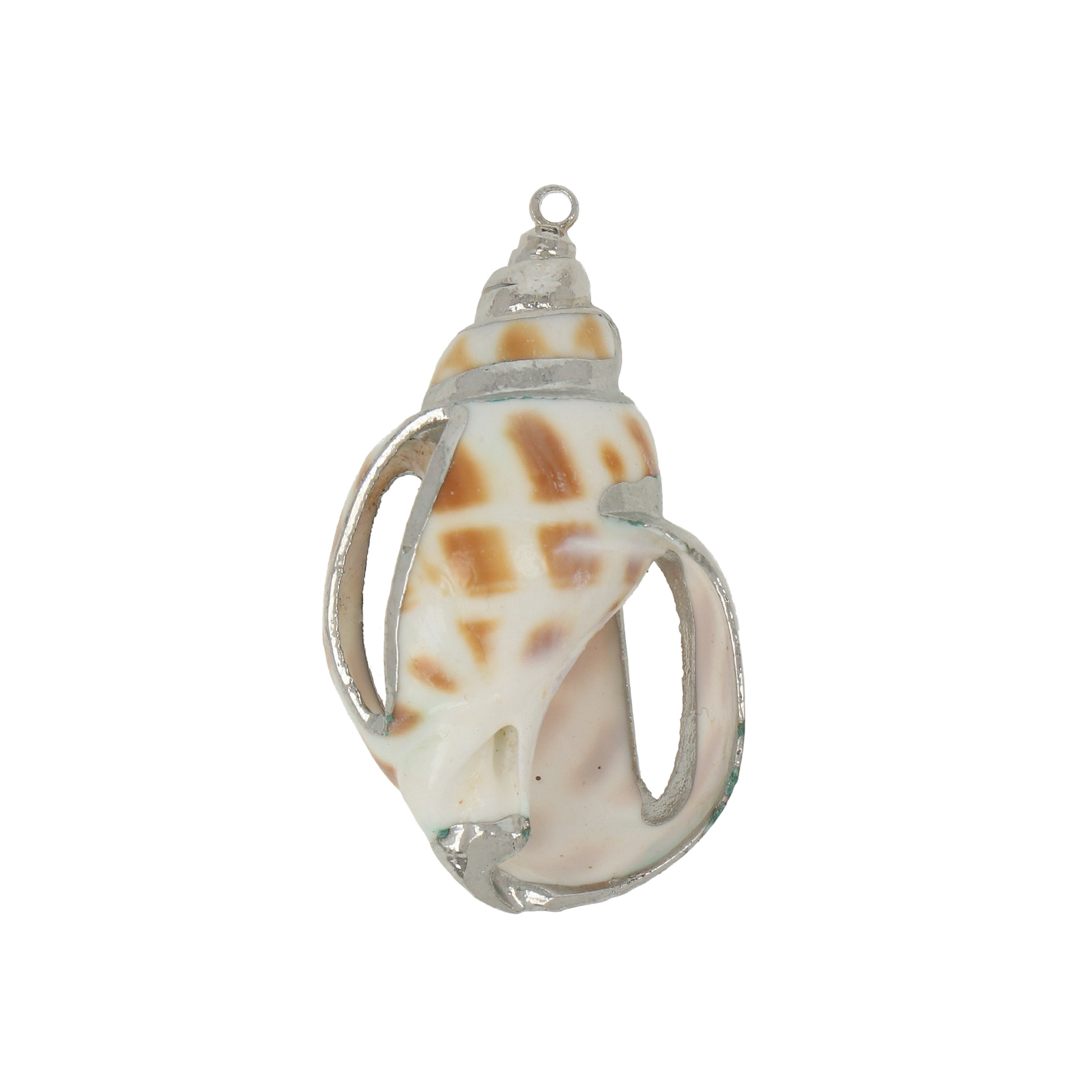 natürliche muschel anhänger silver plated 30x20mm | 2st
