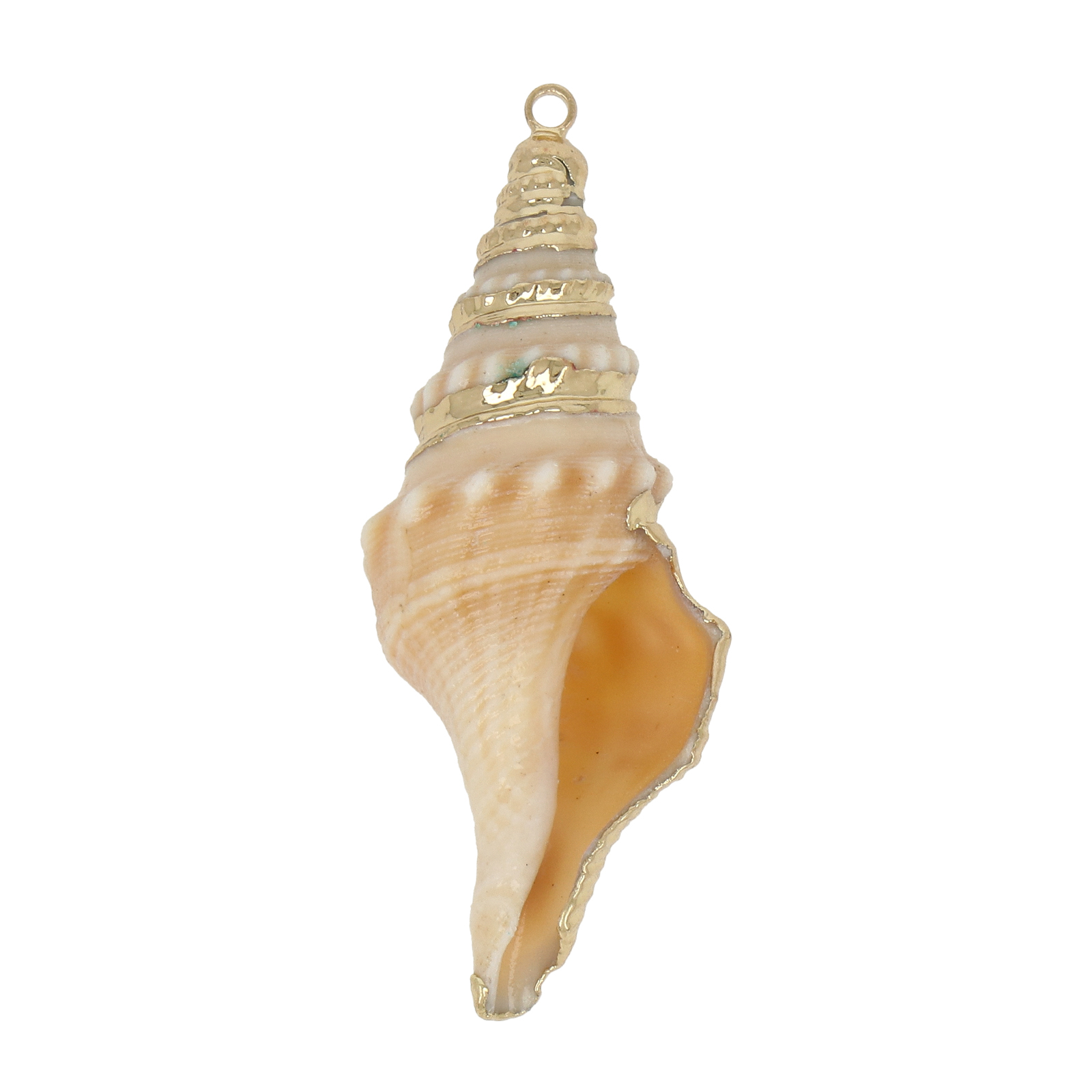 natural shell pendant gold plated 42x14mm | 2pc
