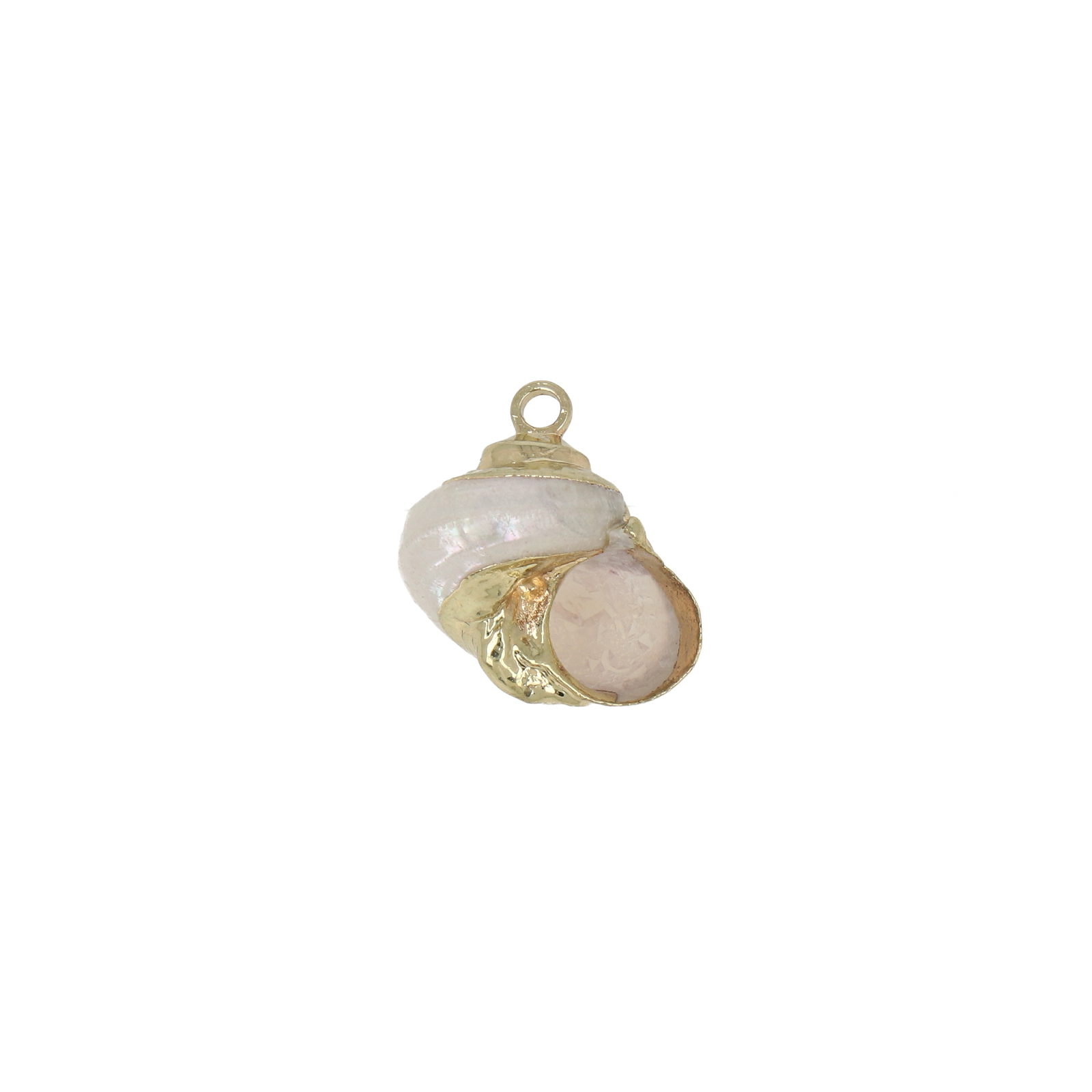 natural shell pendant gold plated 14x12mm | 2pc