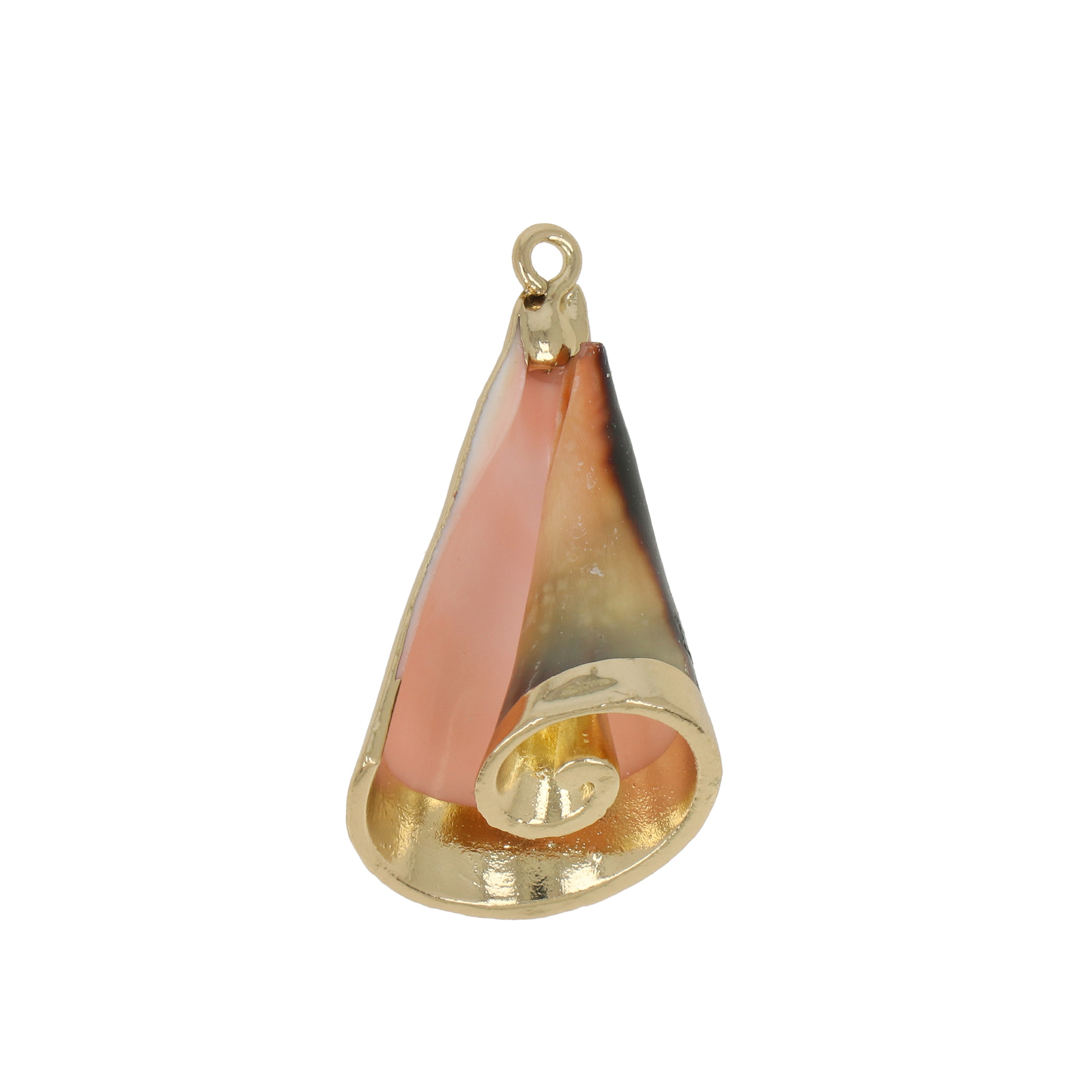 natural shell pendant gold plated 28x15mm | 2pc
