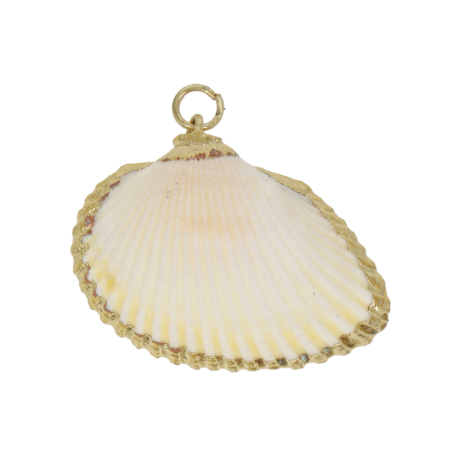 natural shell pendant gold plated 30x22mm | 2pc
