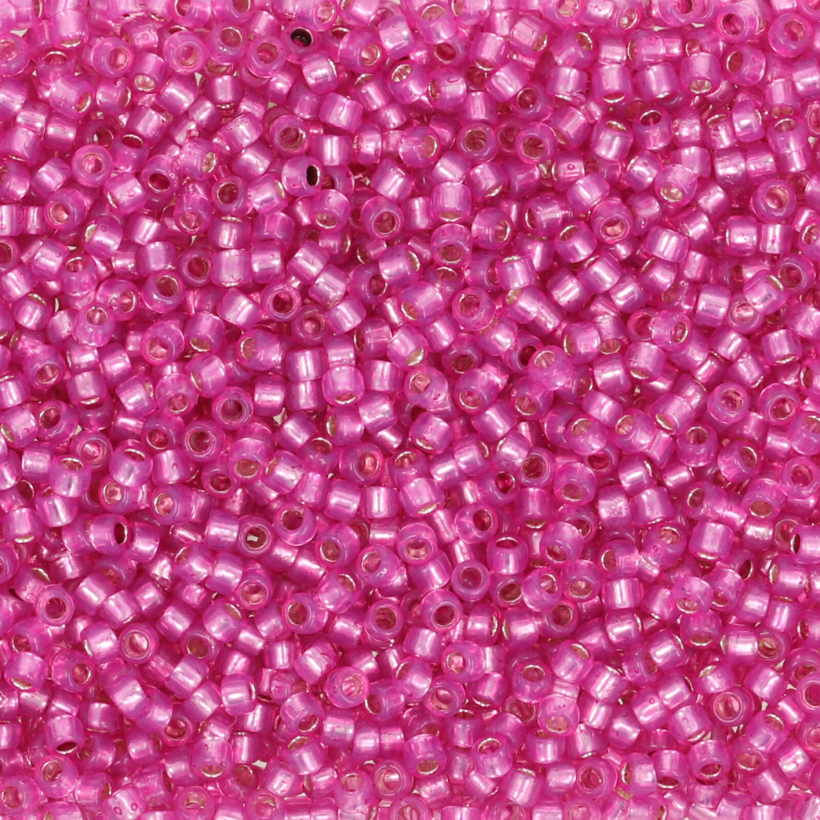 saatperlen toho 15/0 silver-lined milky hot pink (2107) | 10gr
