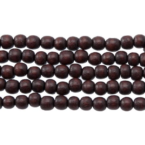 dyed wood beads - brown round approx. 4-5mm | 16-inch strand