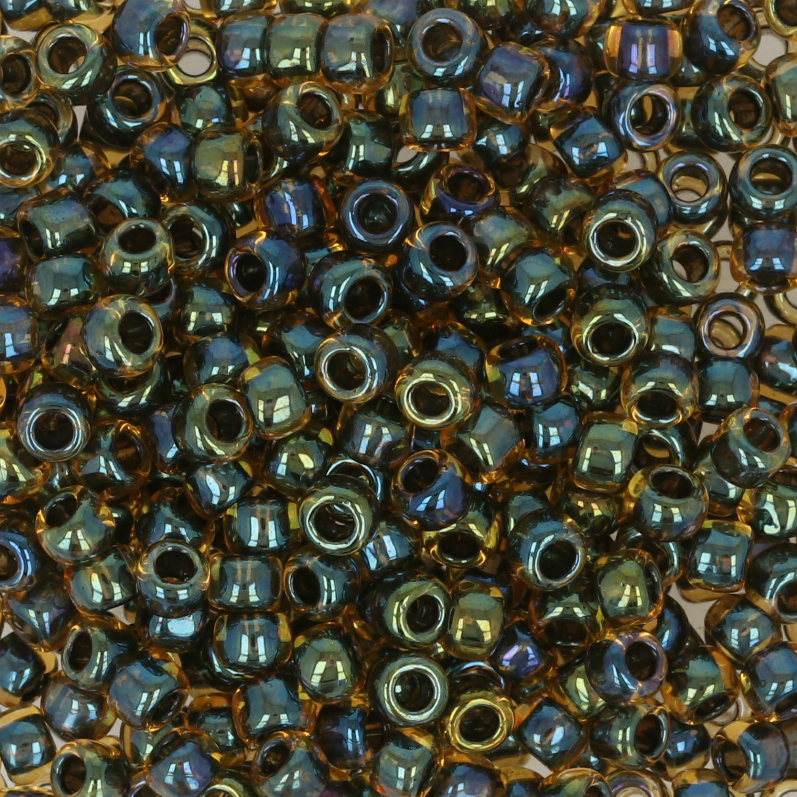 rocaille toho seed beads 8/0 - inside color rainbow light topaz/jet (244) | 10gr
