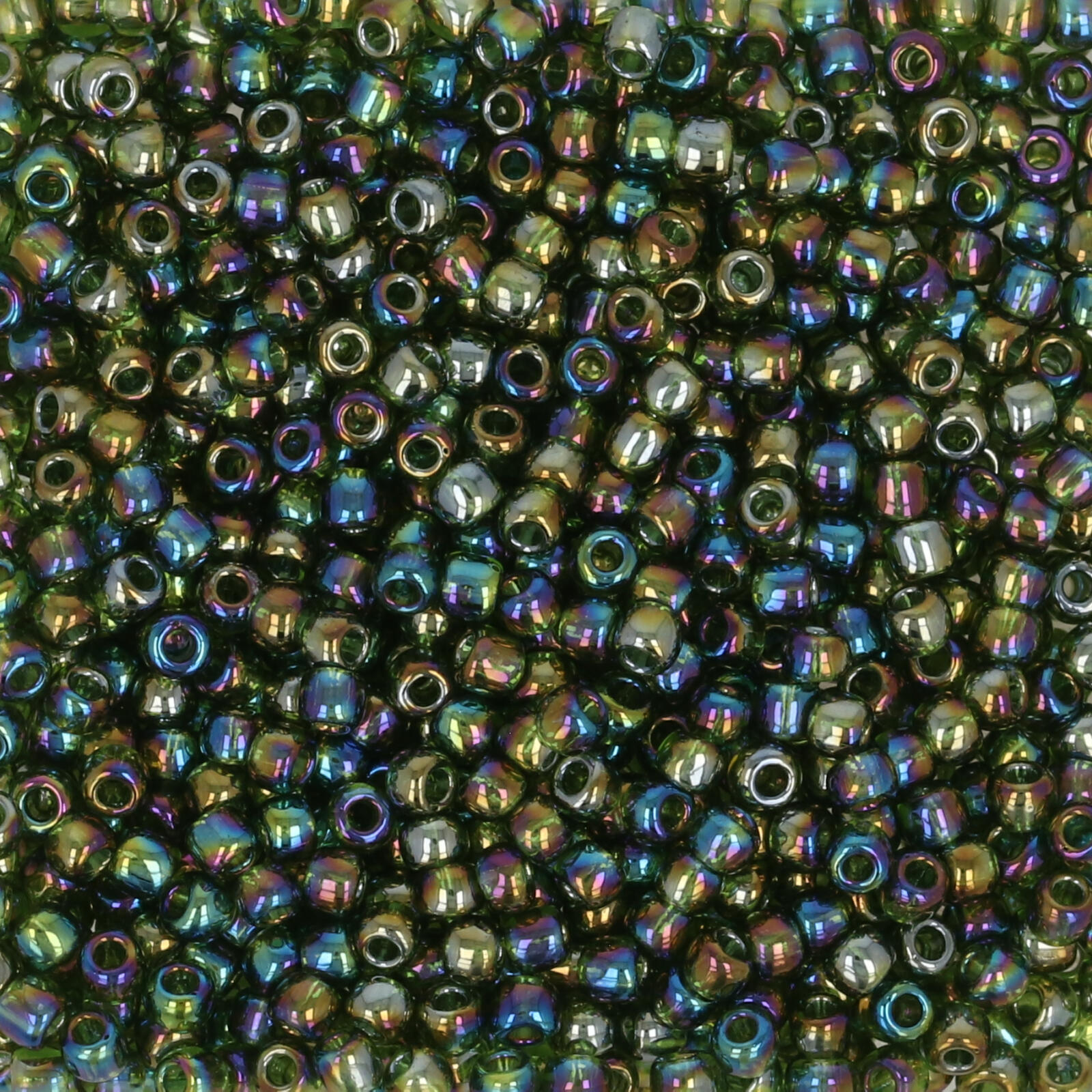 rocaille toho seed beads 11/0 - trasperent rainbow olivine (180) | 10gr