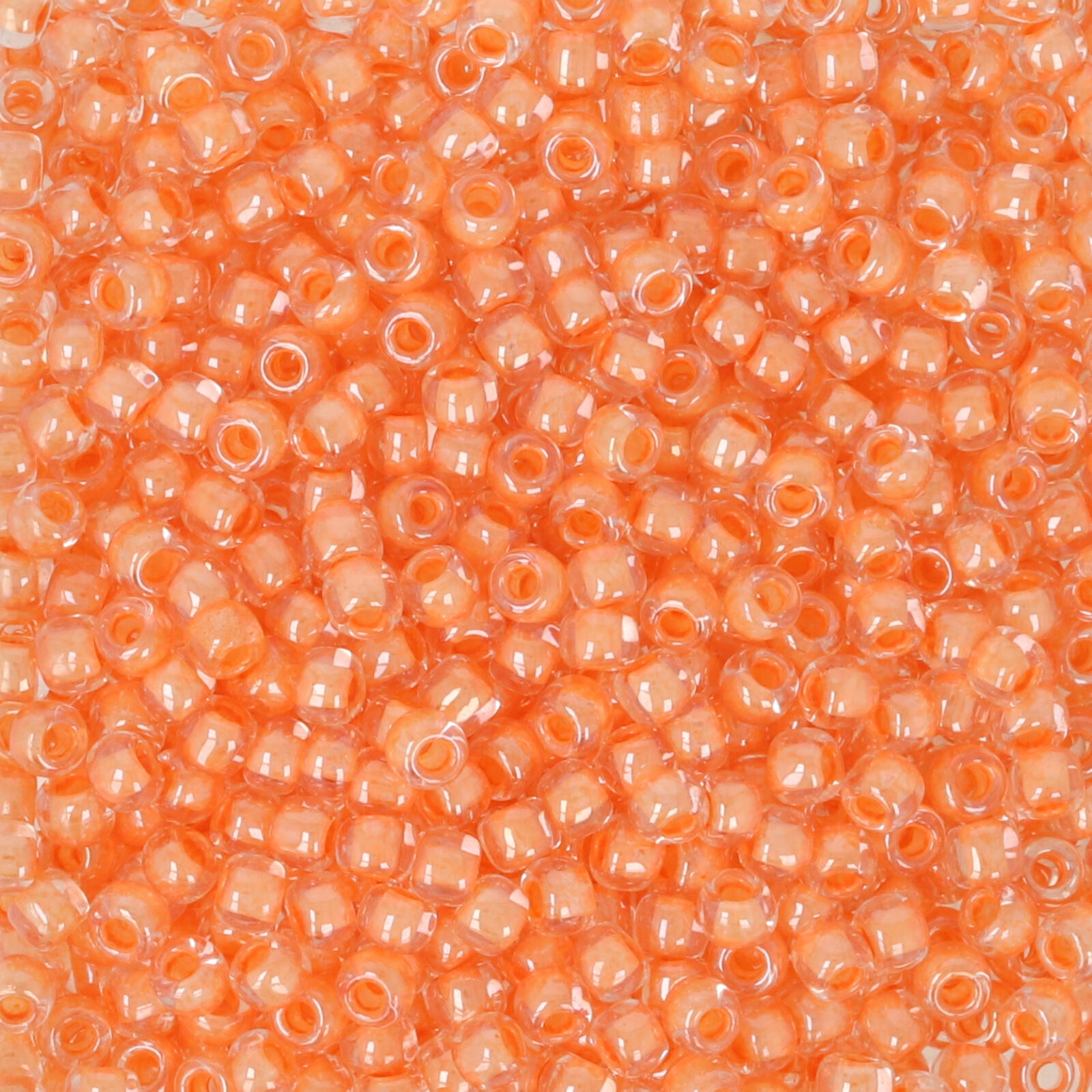 rocaille toho seed beads 11/0 - inside color crystal/salmon lined (985) | 10gr