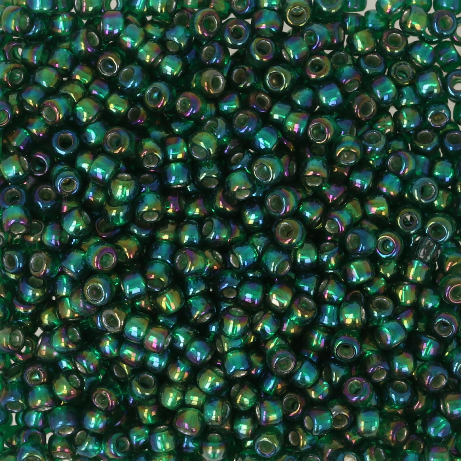 saatperlen toho 11/0 silver lined rainbow green emerald (2036) | 10gr