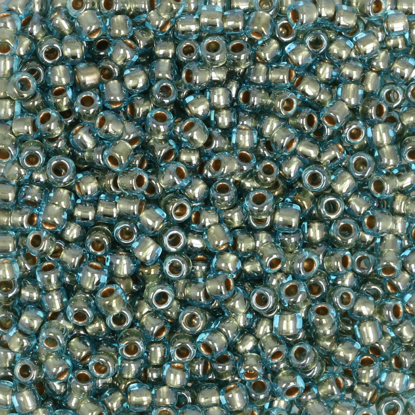 saatperlen toho 11/0 gold lined aqua (990) | 10gr