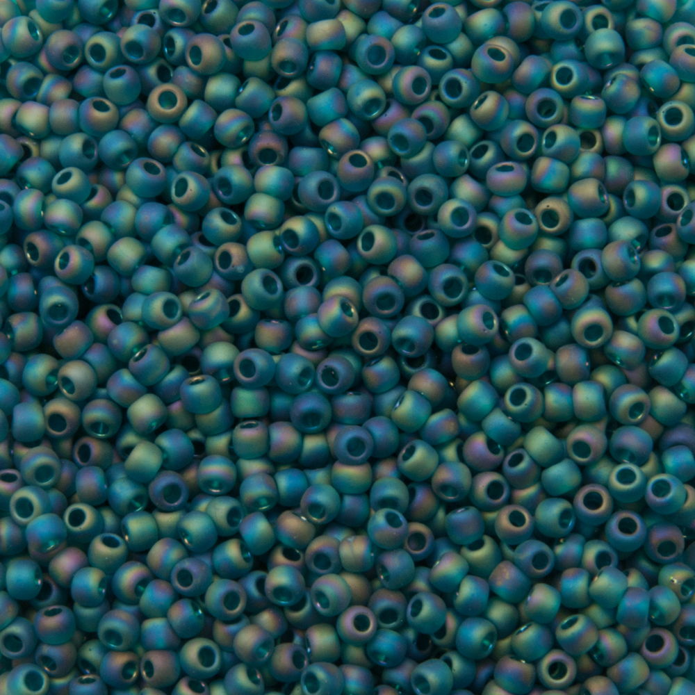 saatperlen toho 11/0 transparent rainbow frosted teal (167bdf) | 10gr
