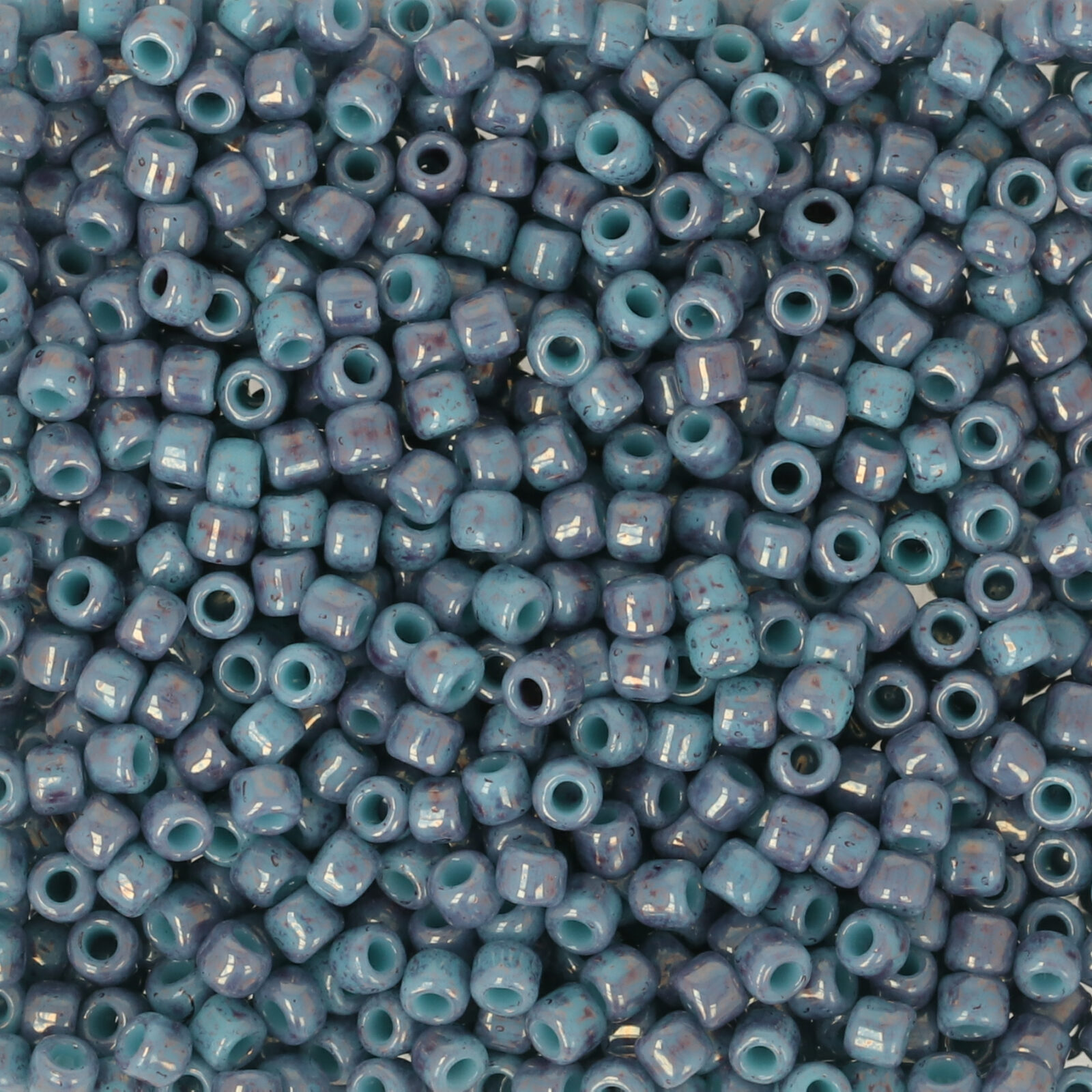 saatperlen toho 11/0 marbled opaque turquoise/amethyst (1206) | 10gr