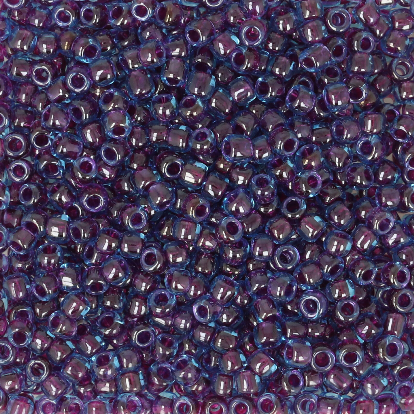 rocaille toho seed beads 11/0 inside color aqua/purple lined (252) | 10gr