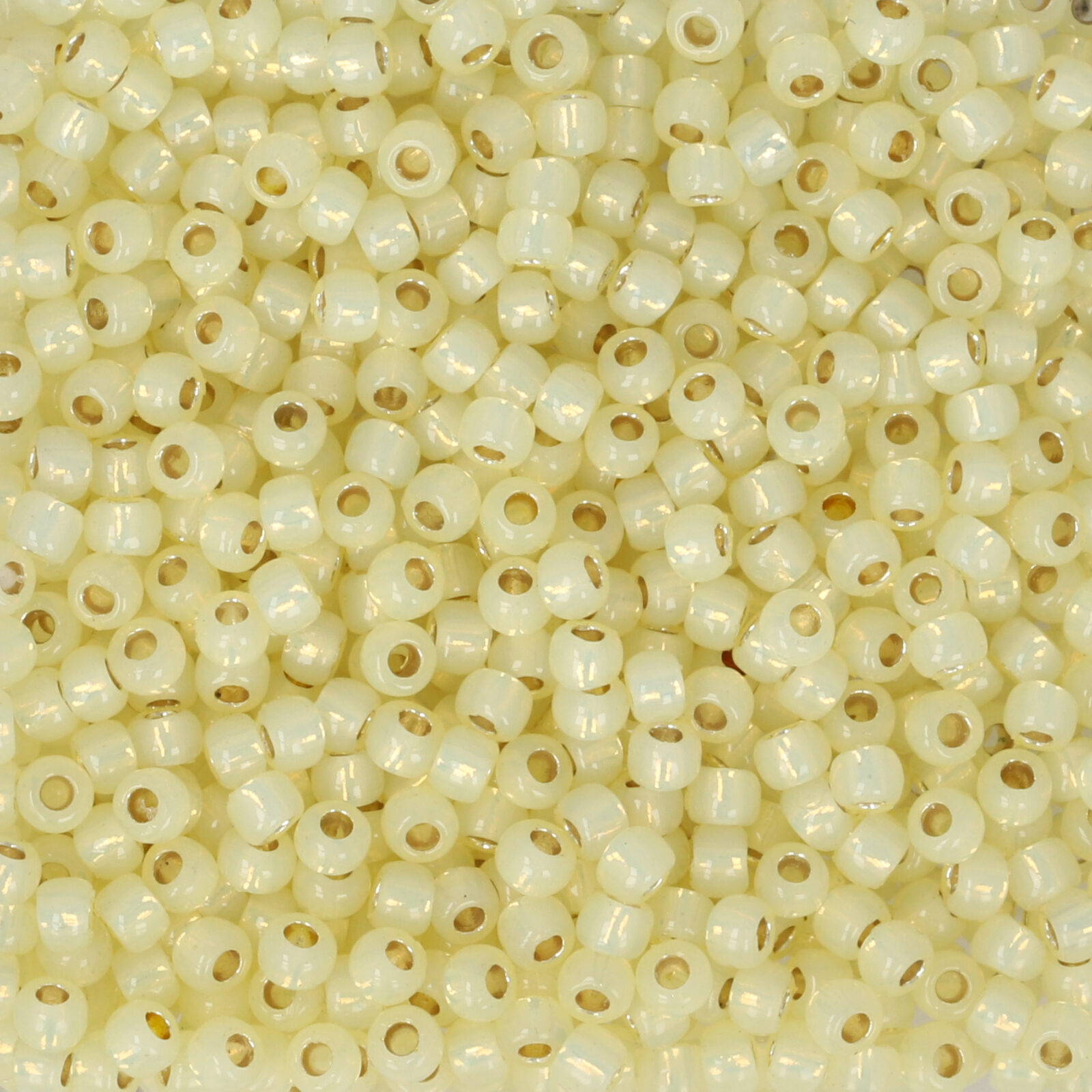 rocaille toho seed beads 11/0 - permanent finish silver-lined milky jonquil(pf2109) | 10gr