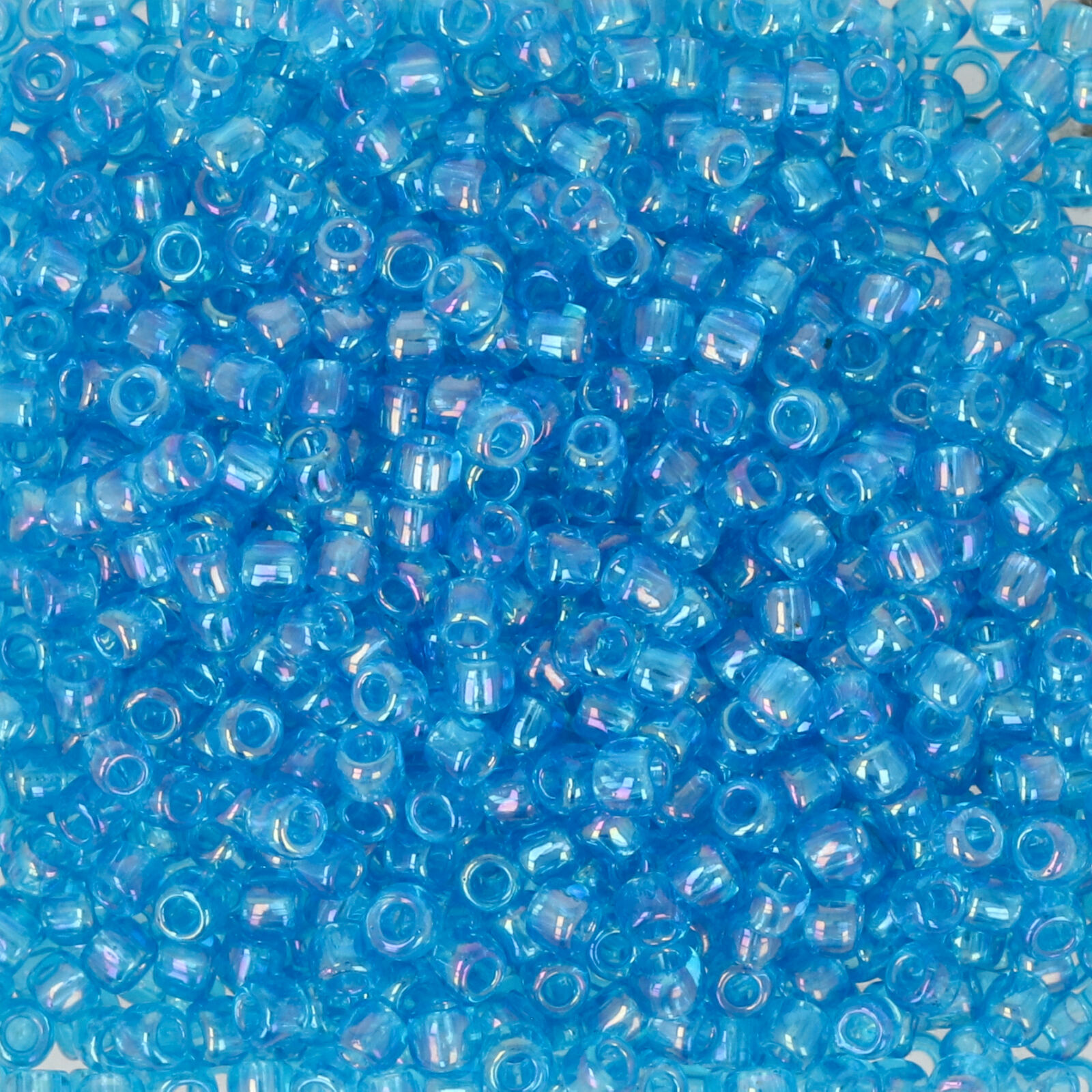 rocaille toho seed beads 11/0 transparent rainbow dark aqua (163b) | 10gr