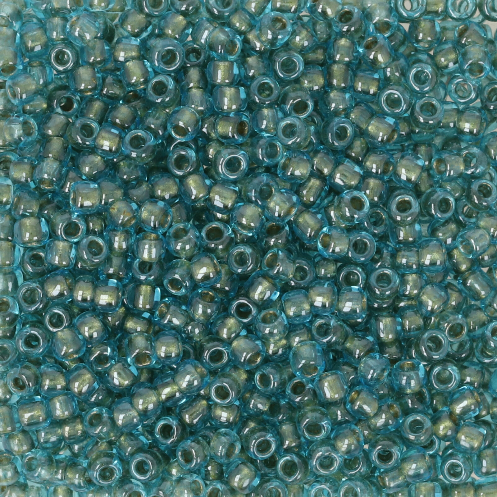 rocaille toho seed beads 11/0 inside color aqua/gold lined (284) | 10gr