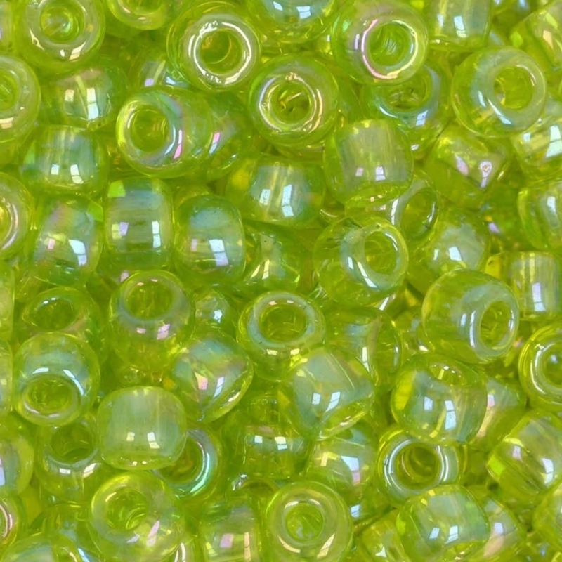 saatperlen toho 6/0 transparent rainbow lime green (164) | 10gr