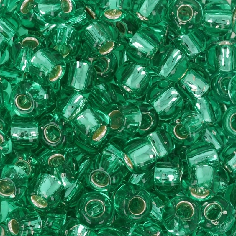 rocaille toho seed beads 6/0 - silver-lined dark peridot (22) | 10gr