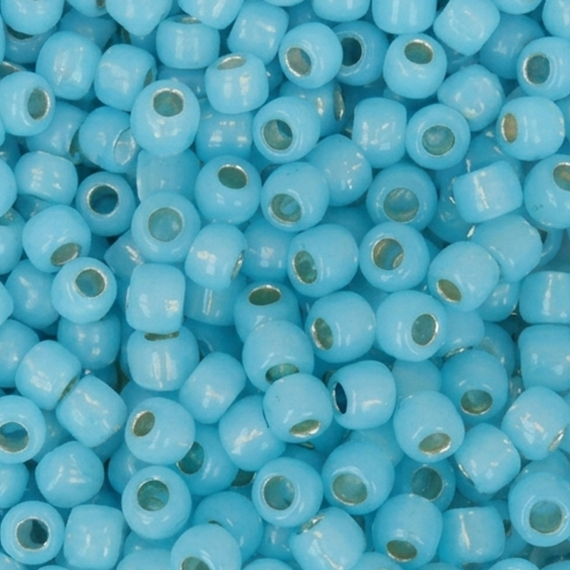 rocaille toho seed beads 6/0 - silver-lined milky aqua (2117) | 10gr