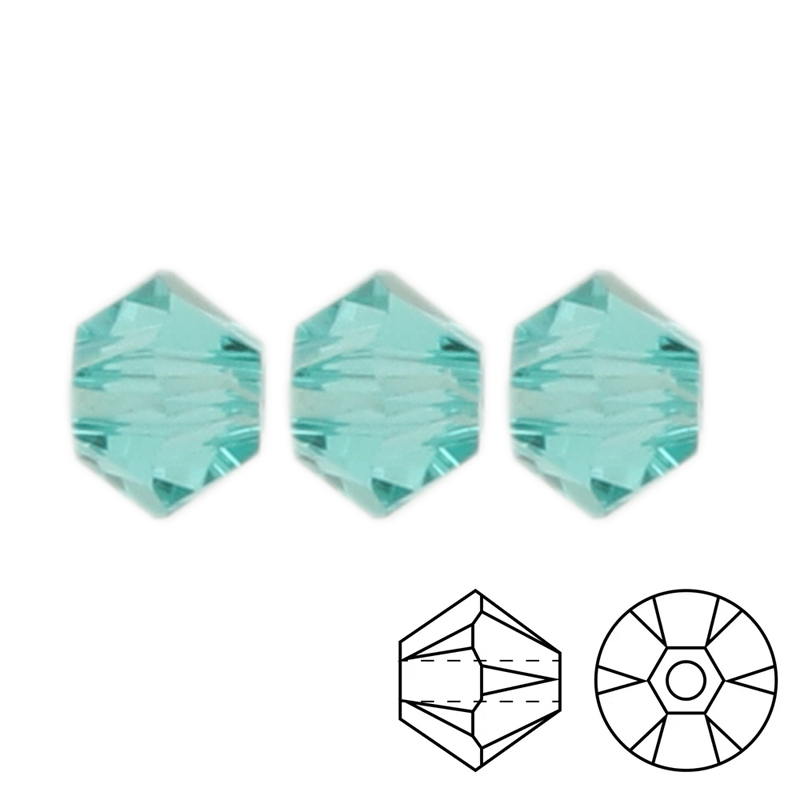 bicone (5328) recreated caribbean green 3mm | 48pc