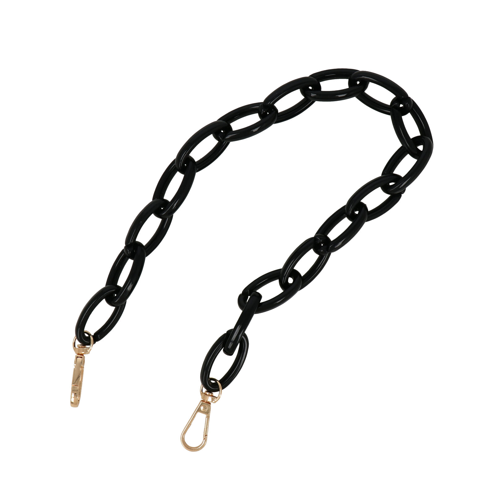 taschenkette acryl total black oval link 35x20mm - 50cm | 1st