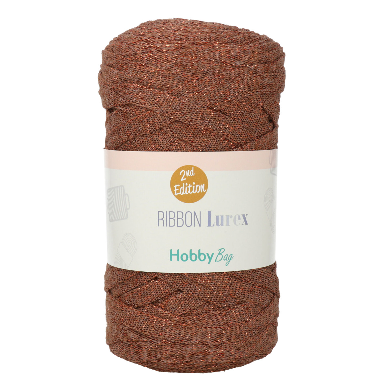 hobbybag ribbon lurex 2nd - brown/copper - 250gr (110mt) | 1pc