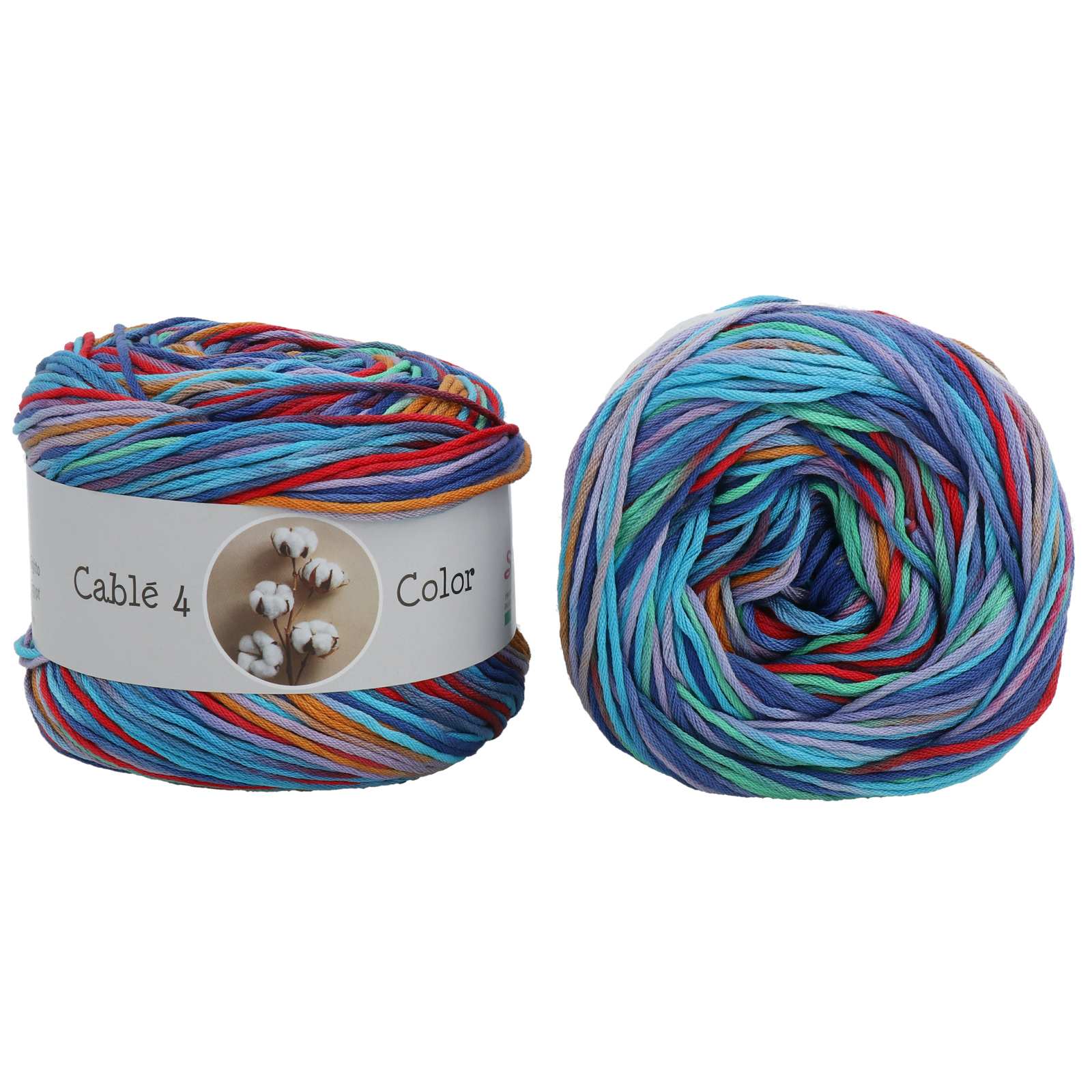 silke cablé 4 color - blue/orange (710) -100gr (205mt) | 1pc