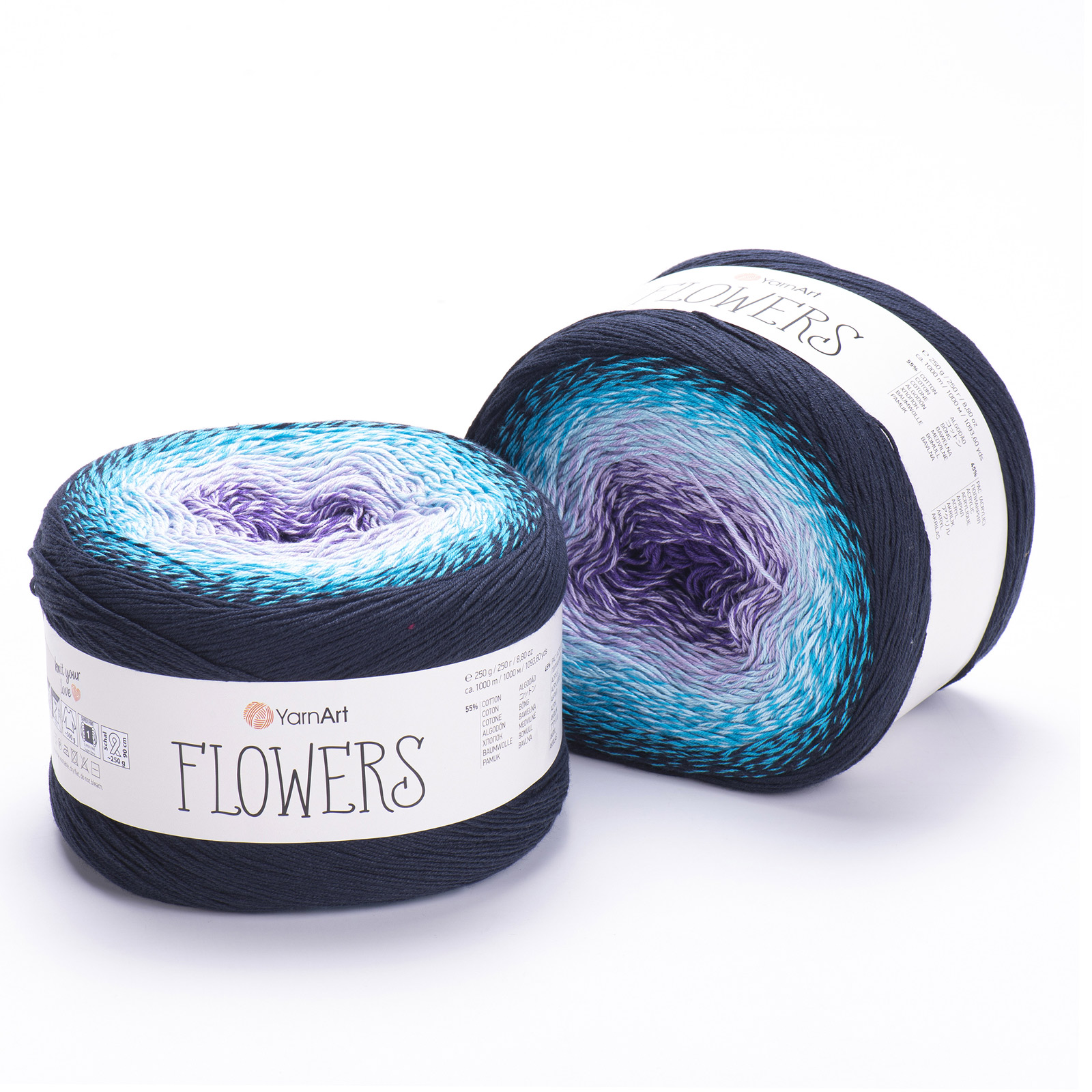 yarnart flowers - abyss (254) - 250gr (1000mt) | 1pc