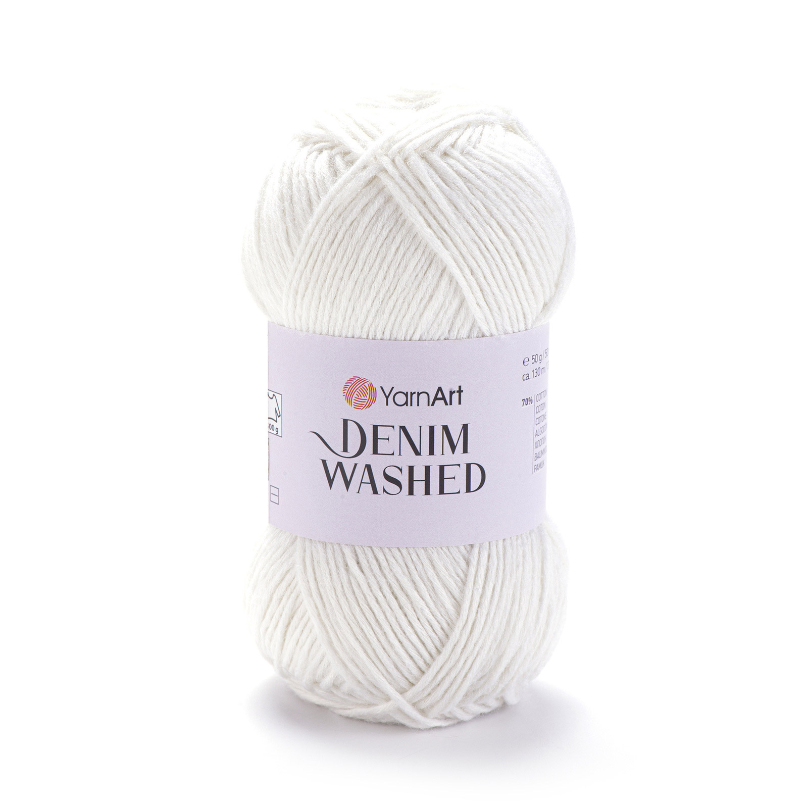 yarnart denim washed - white (900) - 50gr (130mt) | 1pc