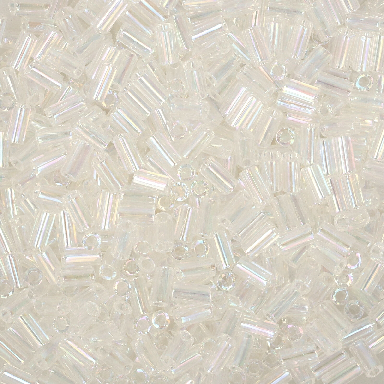 bugle toho beads 3mm - transparent rainbow crystal (161) | 10gr