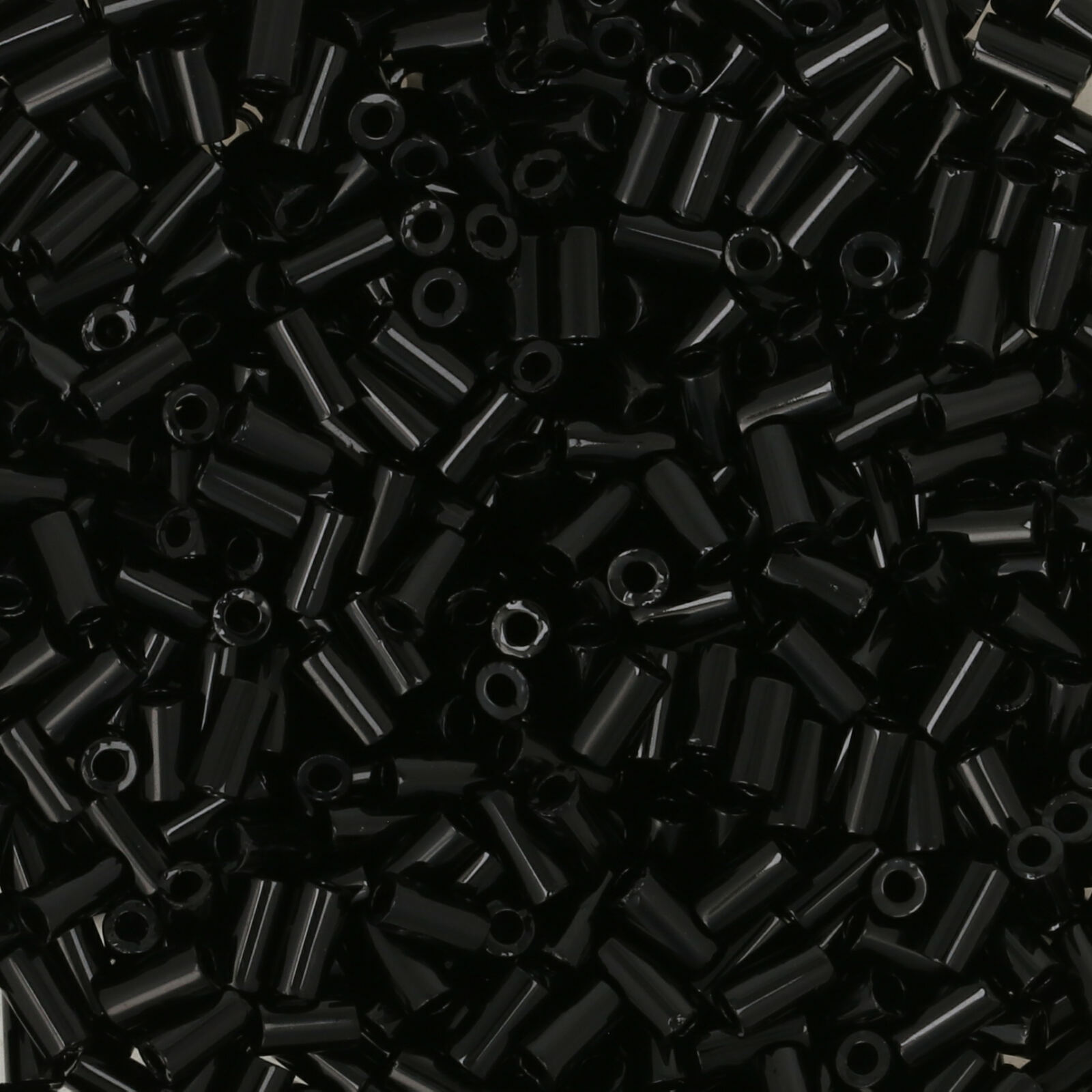 bugle toho beads 3mm - opaque jet (55) | 10gr