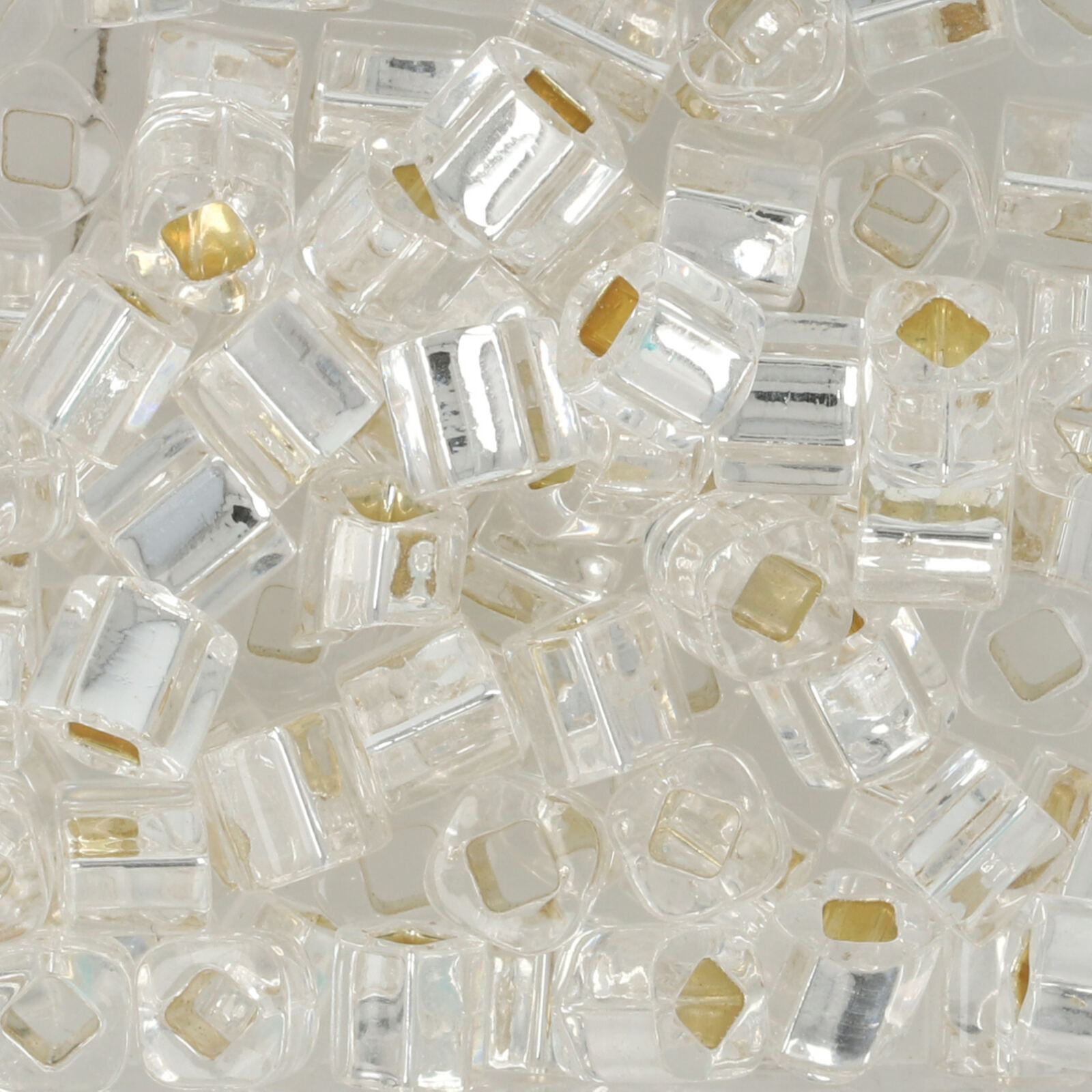 cube toho beads 4mm - silver lined crystal (21) | 10gr