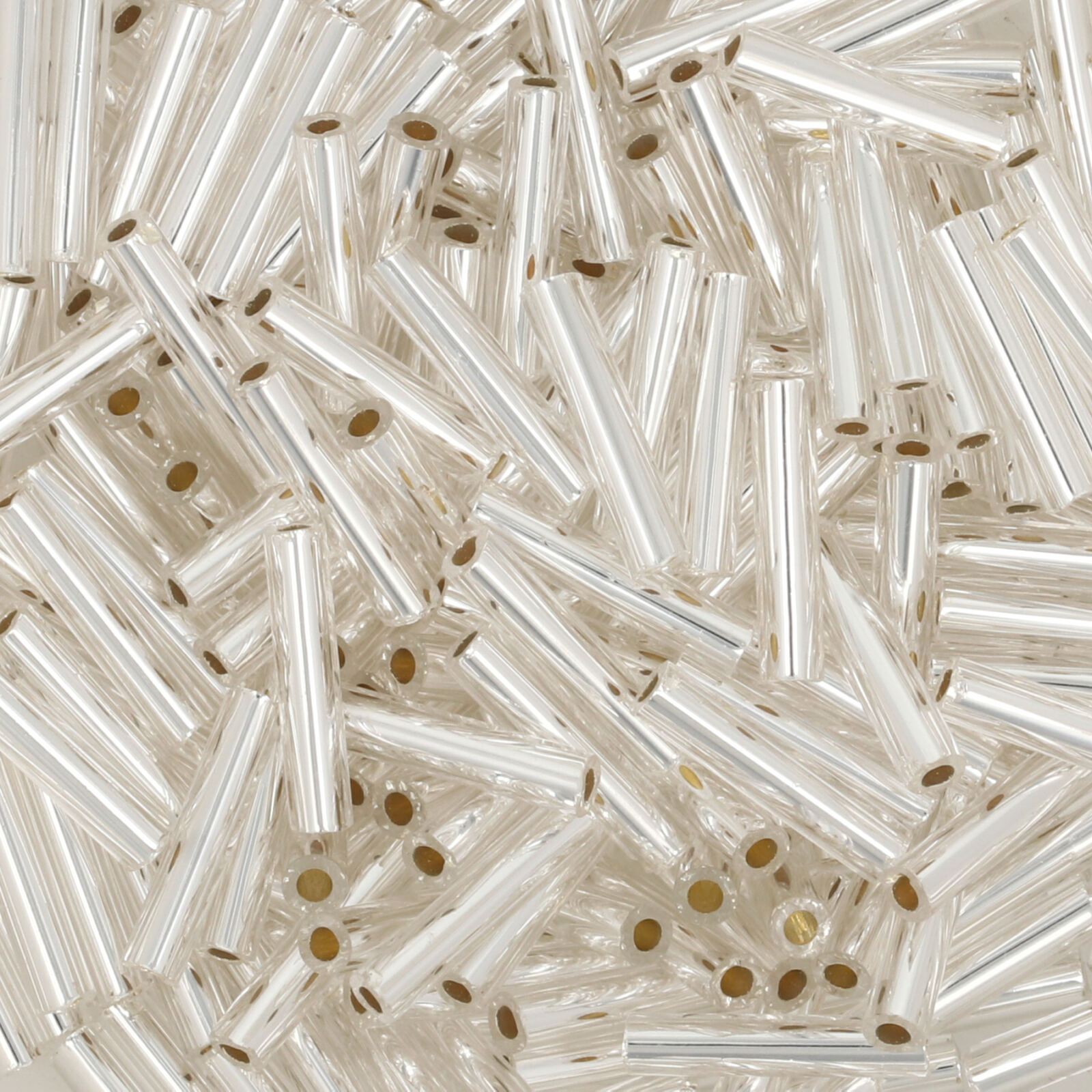 bugle toho beads 9mm - silver lined crystal (21) | 10gr