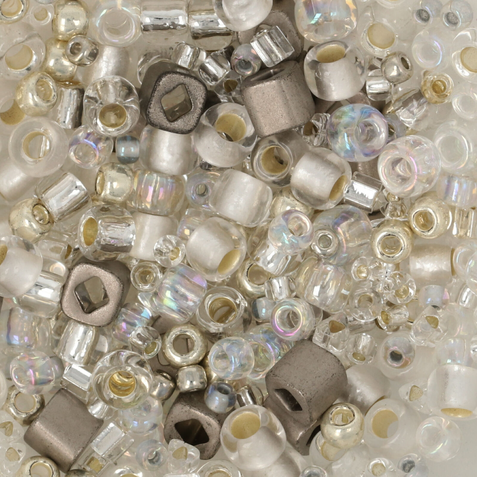 rocailles toho beads mix - junpaku-crystal silver (3201) | 10gr