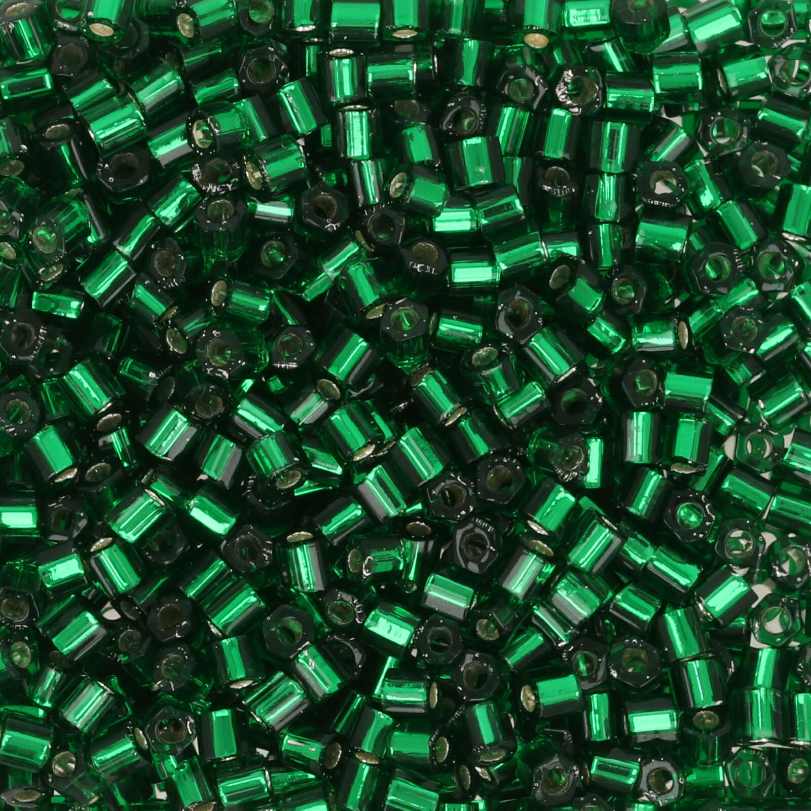 hexagon toho seed beads 11/0 - silver-lined green emerald (36) | 10gr